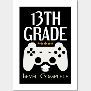 13th Grade Level Complete Video Gamer Graduation Posters and Art